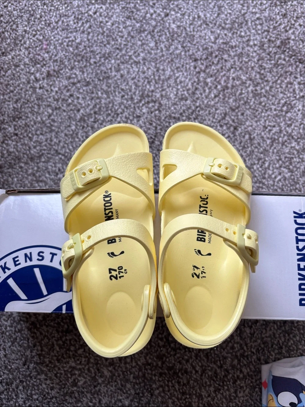 Birkenstock Kids Two-Strap EVA Sandals in Soft Yellow
